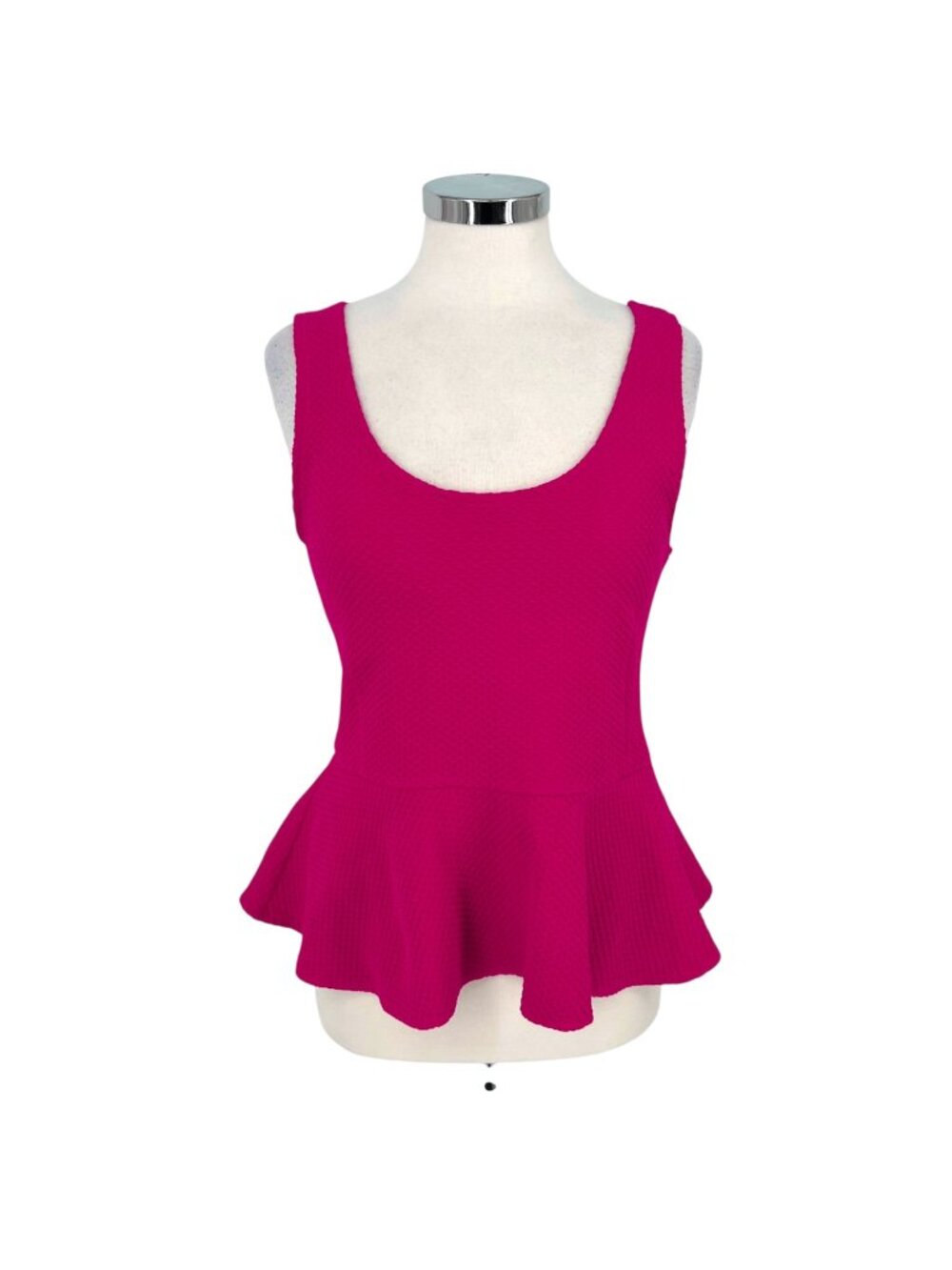 Ganni Peplum Textured Sleeveless Blouse Pink Size XL